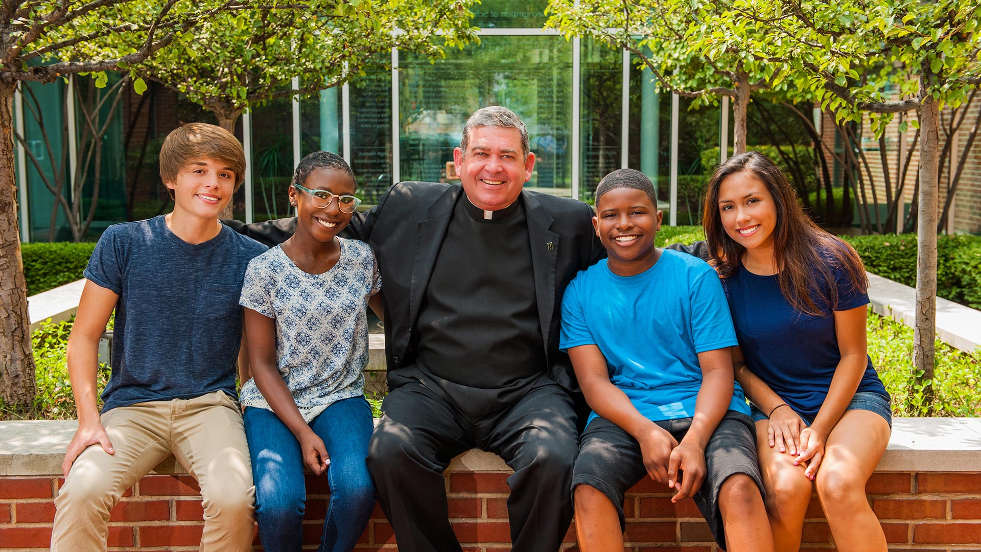 Fr. Scott with Mercy Home young people.