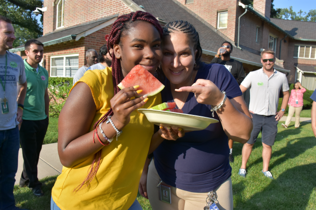 two women at BBQ