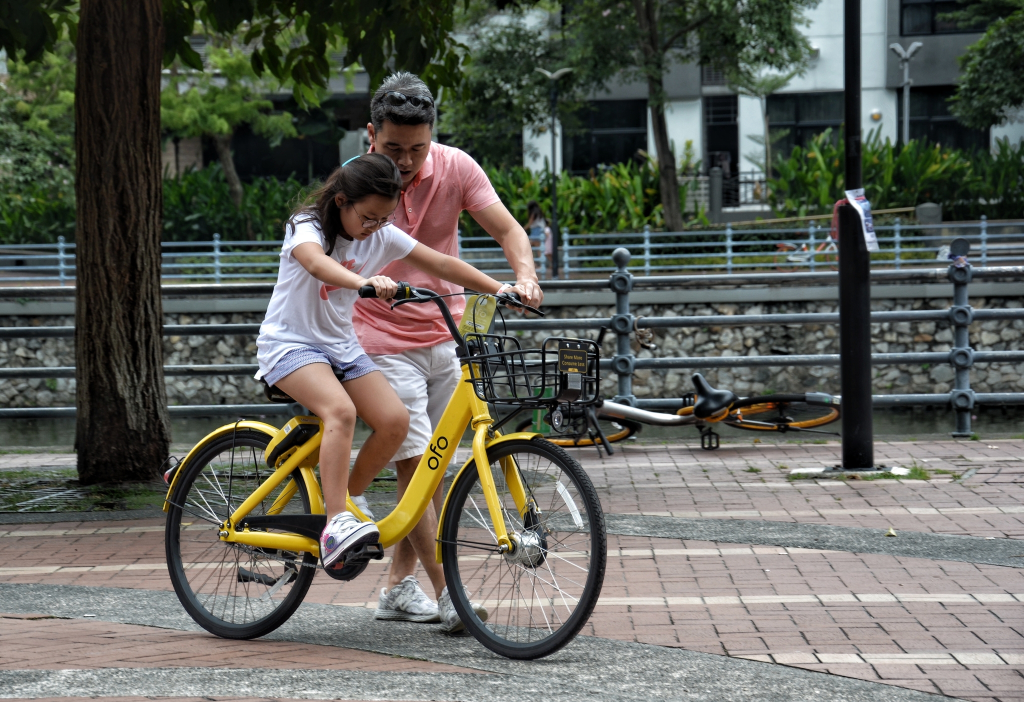 girl riding her bike