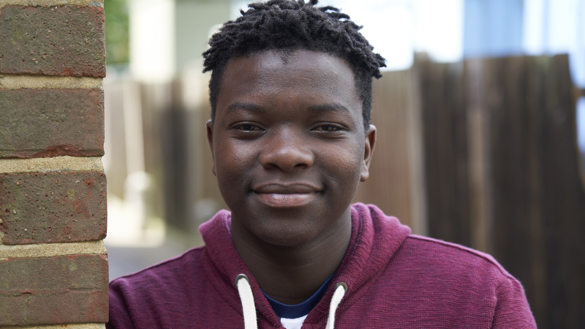 young boy smiling