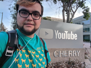 Young man outside of YouTube offices