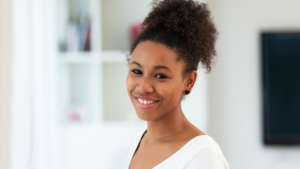 young girl smiling