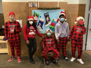 Kids in Christmas pajamas