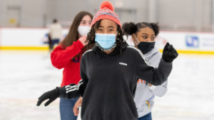 Kids ice skating