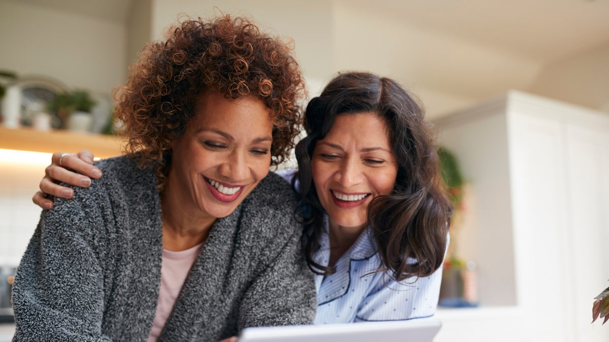 Couple looks over finances