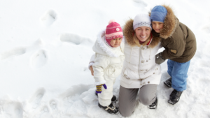 Kids playing in the snow