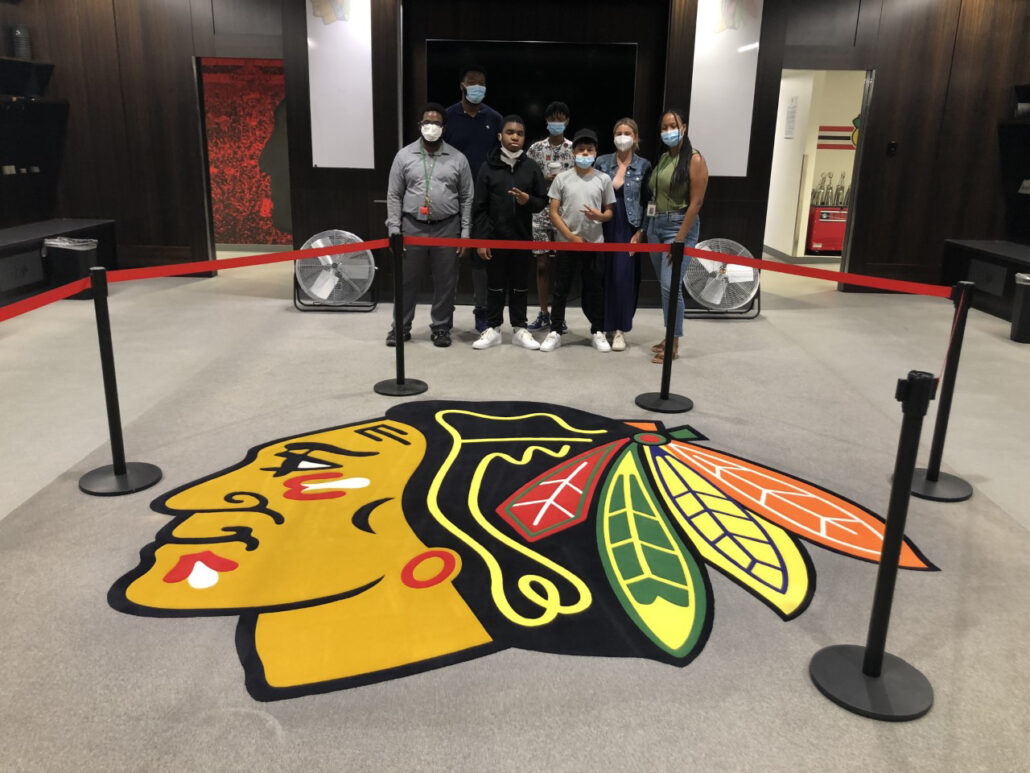 Young men tour the Blackhawks' facilities