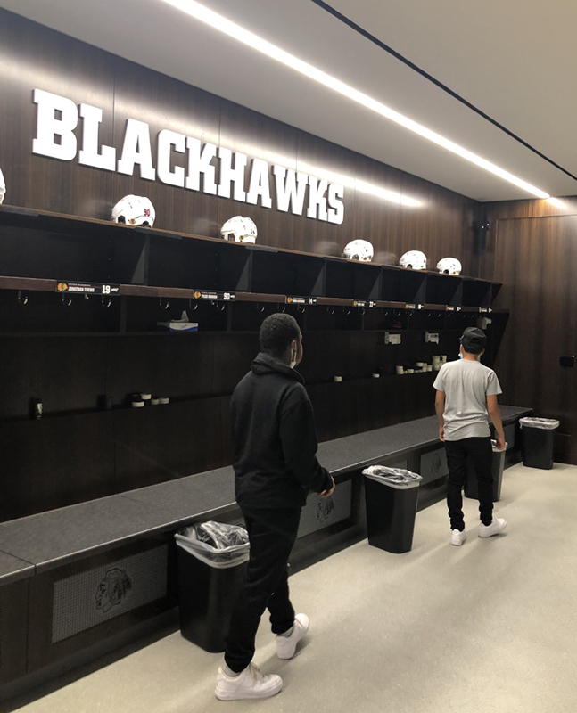 Blackhawks' Locker Room  Locker room, Lockers, Blackhawks