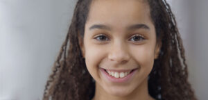 Aniyah, young african American girl smiling