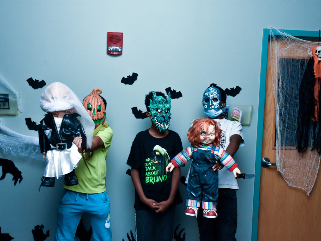 Some of Mercy Home's boys are decked out in their best Halloween costumes.