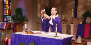 Fr. James Wallace leads the Sunday Mass at Mercy Home community to celebrate the Second Sunday of Advent.