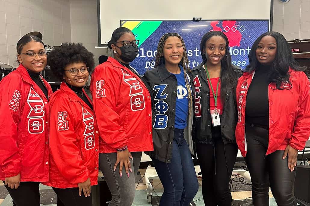 Our girls had the pleasure of learning about black sororities from these six incredible women.