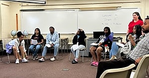 Youth participate in a tour at Elmhurst University