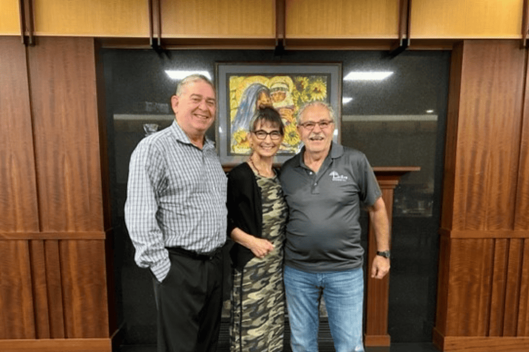 Mario and Karen Licitra visited Mercy Home to present President Fr. Scott Donahue with the proceeds.